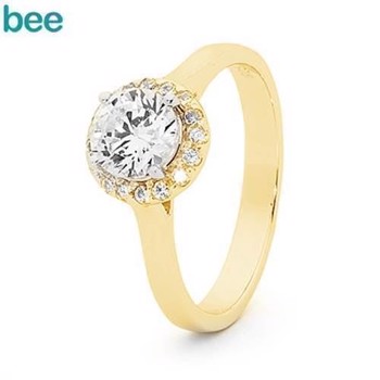 Bee Jewelry  9 kt guld Fingerring blank, model 25521-CZ